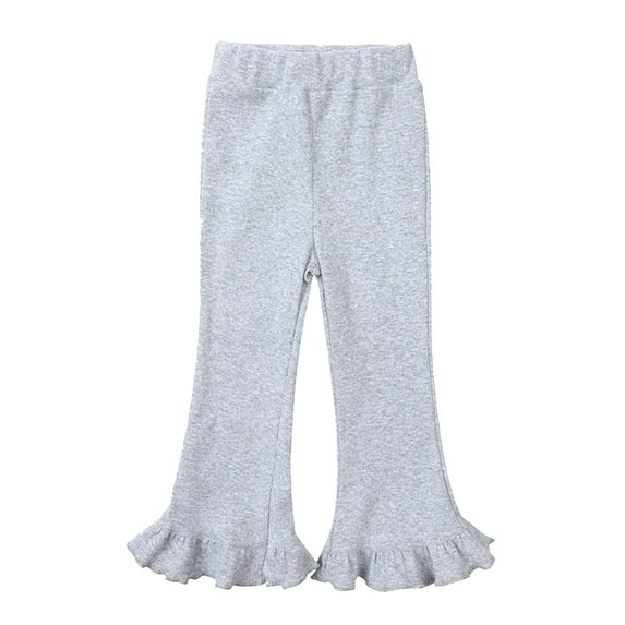 EnJoCho Girls Leggings Toddler Girl Fashion High Elastic Waist Flare Leg Pants Casual Long Bell Bottom Trousers Solid Color