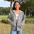 thumbnail image 1 of EnJoCho Girls Leopard Print Hoodie Zip Up Full Zip Hooded Sweatshirt Jacket Long Sleeve Fleece Lined Casual Fall Winter Coat with Pockets for Kids Teens, 1 of 6