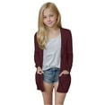 thumbnail image 1 of EnJoCho Girls Lightweight Cardigan Open Front Oversized Sweater, Long Sleeve Casual Knit Outerwear Coat with Pockets, Cute Soft Fall Winter Layered Chic Style, 1 of 6