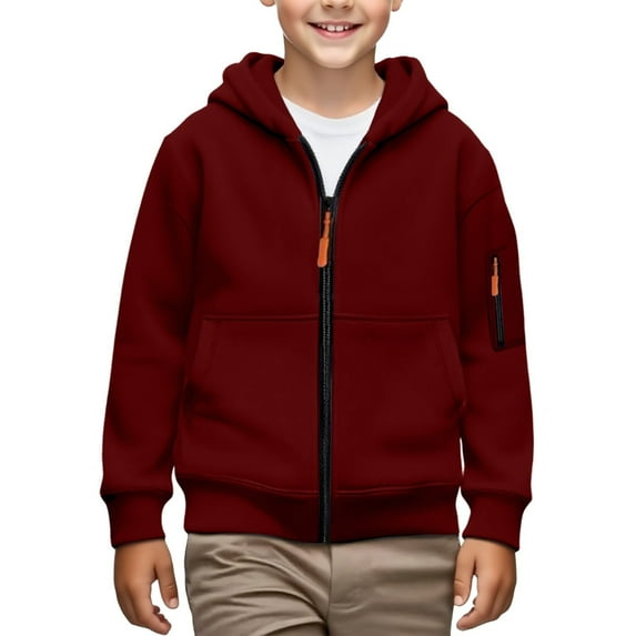 EnJoCho Girls Lightweight Water proof Hooded Jacket Fall Winter Warm Zip Up Sweatshirt Windproof Flece Lined Soft Comfy Casual Outerwear for Teens Youth