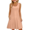 thumbnail image 1 of EnJoCho Girls Loose Fit A-Line Sundres𝗌 Sleeveless U-Neck Beach Dress with Pockets 𝖥lowy Midi Dress for Summer Casual, 1 of 6