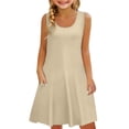 thumbnail image 1 of EnJoCho Girls Loose Fit A-Line Sundres𝗌 Sleeveless U-Neck Beach Dress with Pockets 𝖥lowy Midi Dress for Summer Casual, 1 of 6