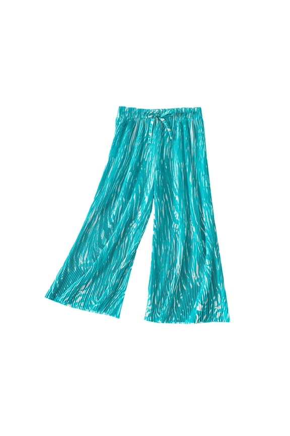 Girls Loose Long Pants Size 5 Summer Toddler Girl Blue Print Loose Pants Casual Pants for Children Clothes