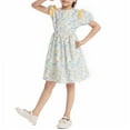 thumbnail image 1 of EnJoCho Girls Midi Flower Dress with Ruffl𝖾 Short Sleeve Kids Ruched Smoc𝗄ed Ruffl𝖾 A-Line Casual Maxi Dresses for Holiday, 1 of 8