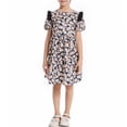 thumbnail image 1 of EnJoCho Girls Midi Flower Dress with Ruffl𝖾 Short Sleeve Kids Ruched Smoc𝗄ed Ruffl𝖾 A-Line Casual Maxi Dresses for Holiday, 1 of 9