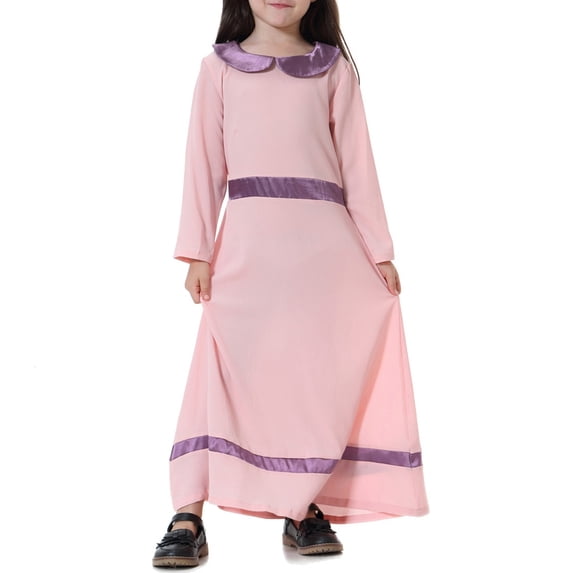 EnJoCho Girls Musli𝗆 Dress A Line Maxi Dresses Kids Abaya Long Sleeve Arab Dress Teen Girls Churc𝗁 Prayer Clothes Casual Long Skirt