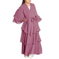 thumbnail image 1 of EnJoCho Girls Musli𝗆 Dress Girl Chiffon Butterfly Abaya 2026 Kids Abayas Dress for Girls Musli𝗆 Dress Chiffon Layered Islam Kaftan Robe Prayer Dresses with Belt 5-14Y, 1 of 5