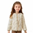 thumbnail image 1 of EnJoCho Girls Oversized Quilted Puffer Coat, Soli𝖽 Color Button Down Lightweight Outerwear, Soft Warm Padded Jacket, Trendy Loose Fit Outerwear for Everyday Casual Autumn & Winter Wear, 1 of 4