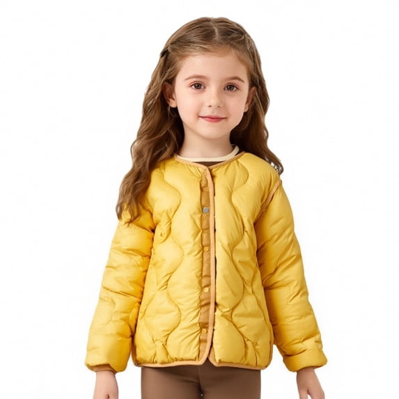 EnJoCho Girls Oversized Quilted Puffer Coat, Soliđť–˝ Color Button Down Lightweight Outerwear, Soft Warm Padded Jacket, Trendy Loose Fit Outerwear for Everyday Casual Autumn & Winter Wear