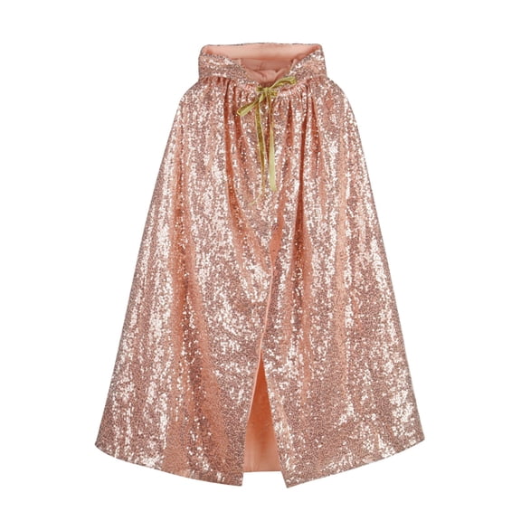 EnJoCho Girls Princess Cape Cloak Sequins Sparkly Kids Hooded Cape Halloween Christmas Party Dress Up Costum𝖾 Outerwear Robe