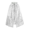 thumbnail image 1 of EnJoCho Girls Princess Cape Cloak Sequins Sparkly Kids Hooded Cape Halloween Christmas Party Dress Up Costum𝖾 Outerwear Robe, 1 of 3