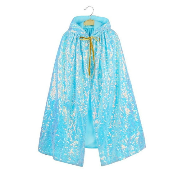 EnJoCho Girls Princess Cape Cloaks Sequins Sparkly Hooded Cape Kids Halloween Christmas Dress Outerwear Coat Clothes Party 𝖢ostume Evening Cape Parka