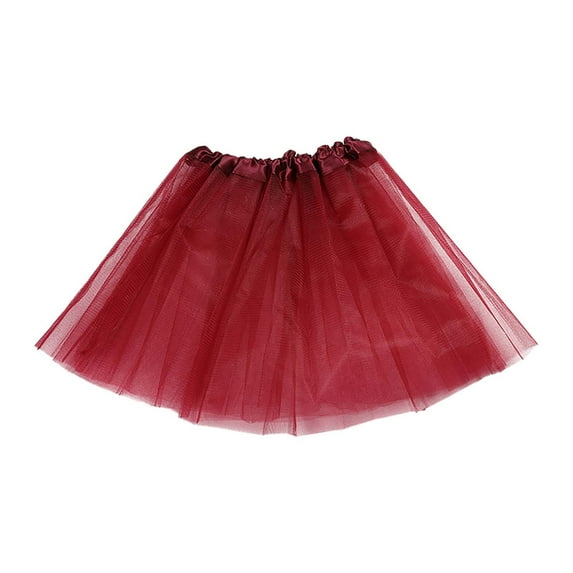 EnJoCho Girls' Puffball Dress Girl's Solid Color Tutu Skirt Summer Girls Half Skirt Seersucker Press Pleated Mesh Half Skirt Fluffy Tulle Dress