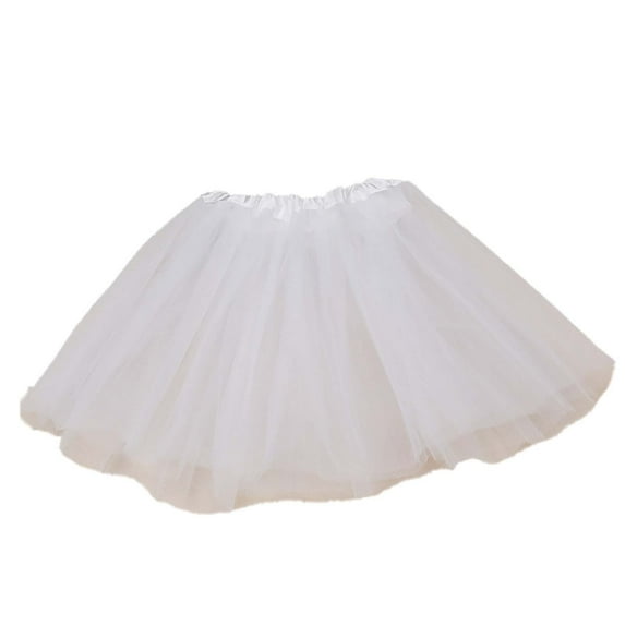 EnJoCho Girls' Puffball Dress Girl's Solid Color Tutu Skirt Summer Girls Half Skirt Seersucker Press Pleated Mesh Half Skirt Fluffy Tulle Dress