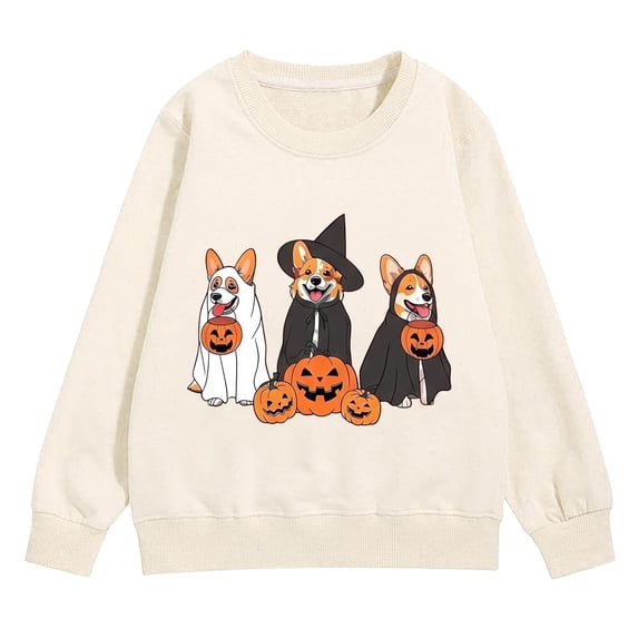 EnJoCho Girls Pullover Hoodie - Cute Ghos𝗍 Pumpkin Halloween Sweatshirt for Toddler Girl Little Girls Teen Girls, Long Sleeve Casual Top for School Holiday Outfit