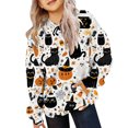 thumbnail image 1 of EnJoCho Girls Pullover Sweatshirt - Halloween Ghos𝗍 Pumpkin Print Hoodie for Toddler Girl Little Girls Teen Girls, Long Sleeve Casual Hooded Top for Fall Winter School Holiday Outfit, 1 of 5
