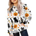 thumbnail image 1 of EnJoCho Girls Pullover Sweatshirt - Halloween Ghos𝗍 Pumpkin Print Hoodie for Toddler Girl Little Girls Teen Girls, Long Sleeve Casual Hooded Top for Fall Winter School Holiday Outfit, 1 of 5