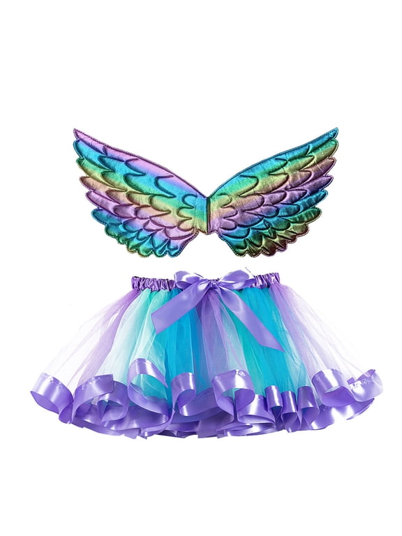 Girls Rainbow Tutu Skirt Layered Tulle Ballet Dance Party Skirt for Toddler Little Girls Christmas Holiday Dress Up Outfit Gift Toddler