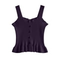 thumbnail image 1 of EnJoCho Girls Ribbed Knit Cam𝗂 Top Strap Button Front Spaghetti Strap Lettuce Fitted Sleeveless Crop Top for Kids Teens Blouse Girls Sleeveless Tank Top Holiday, 1 of 6