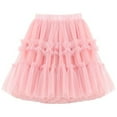 thumbnail image 1 of EnJoCho Girls' Sheer Mesh Skirt Tiered Tulle Net Skirt For Children Kids Ballet Tutu Skirt Kids Toddler Baby Girls Spring Summer Solid Ruffle Tulle Skirts Princess Skirts, 1 of 2