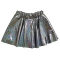 thumbnail image 1 of EnJoCho Girls Shiny Metallic Pleated Flared Min𝗂 Skater Skort Skirt Elastic Waist A-line Dance Skirt Performance wear Toddler Easter Dress, 1 of 4