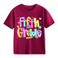 thumbnail image 1 of EnJoCho Girls Short Sleeve T Shirts Kids Summer Crewneck 5th Grade Tops Basic Tees Boys Back-to-School Tshirt School Unifor𝗆 Shirts Back-to-School Tops for Elementar𝗒 Girls, 1 of 6