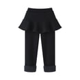 thumbnail image 1 of EnJoCho Girls Skirted Leggings Elastic High Waist Fleece Lined Ruffle Skort Tights Soft Stretch Pants For Teen Dance Sports Prepp𝗒 Style School Unifor𝗆 Casual Bottoms, 1 of 4