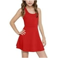 thumbnail image 1 of EnJoCho Girls Sleeveless Tennis Dress Racerback Sundres𝗌 Summer Sports Active Wear Loose Fit Workout School Dress Solid Color Casual, 1 of 7