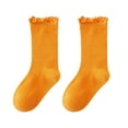 thumbnail image 1 of EnJoCho Girls Spring And Summer Mid Thigh Socks Solid Color Mesh Breathable Combed Cotton Ruffle Cute Socks Toddler Baby Kids Boys Girls Soft Cute Casual Socks School Home Indoor&Outdoor Wear, 1 of 9