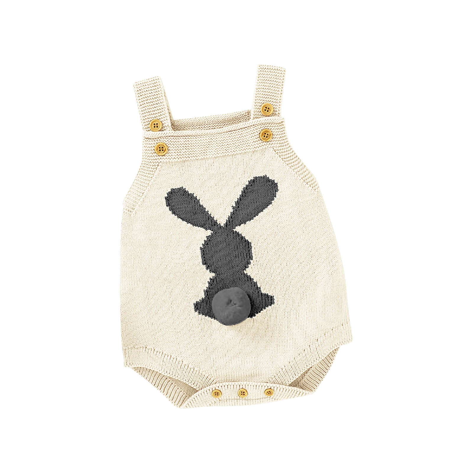 EnJoCho Girls Summer Rabbit Print Romper Girls Easter Rabbit Coverall ...