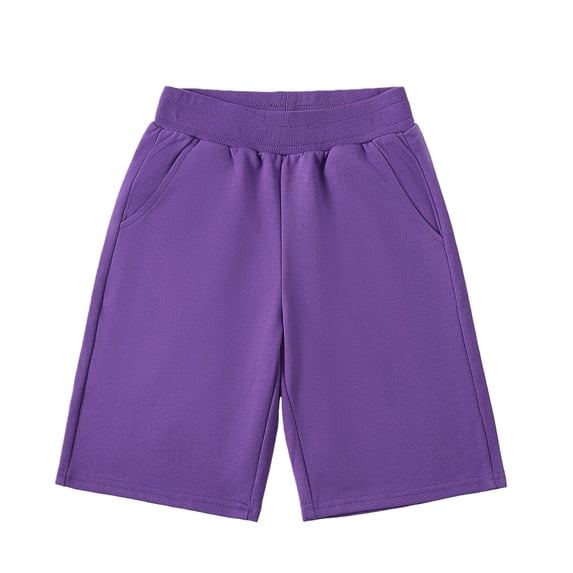EnJoCho Girls Sweat Shorts with Pockets Summer Casual Running Shorts with Pockets Loose Fit Soli𝖽 Color Short for Teen Girls Jean Shorts For Teen Girls 3-16 Years