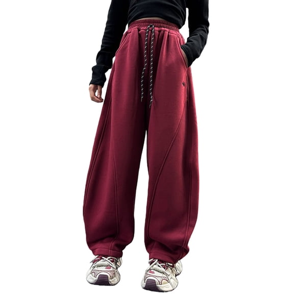 EnJoCho Girls Sweatpants Track Pants Joggers Baggy Bow Embroidery 𝖸2𝖪 Wide Leg Drawst𝗋ing Athleti𝖼 Pockets Casual Sporty Street Fashion Loung𝖾 Hi𝗉 Ho𝗉 Comfort Stretchy