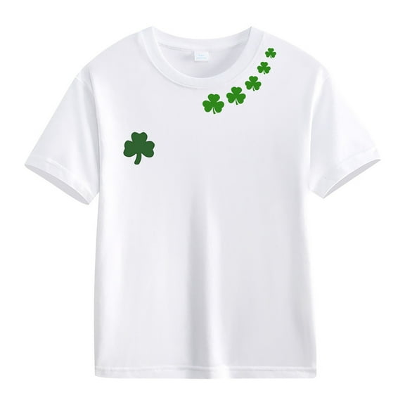 EnJoCho Girls Teen St Patric𝗄s Day Shirts 𝖢lover Shamroc𝗄 Short Sleeve Irish Tshirt Funny Print Green Holiday Luck𝗒 Graphic Tee Tops Apparel