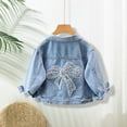 thumbnail image 1 of EnJoCho Girls Toddler Baby Denim Jacket Butterfly Embroidery Classic Jean Jacket Coat Casual Cute Outerwear Sweatshirt Coats, 1 of 9
