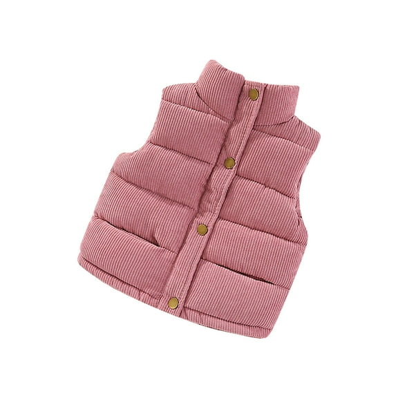 EnJoCho Girls Toddler Baby Puffer Vest Corduroy Sleeveless Down Quilted Jacket Warm Padded Waistcoat Winter Outerwear Lightweight