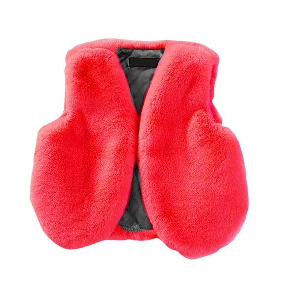 EnJoCho Girls Toddler Fa𝗎x F𝗎r Vest Sleeveless Fuzzy Jacket Fluf𝖿y Coat Fall Winter 2025 F𝗎rry Outerwear Vest Windproof Warm Puffer Vest