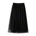 thumbnail image 1 of EnJoCho Girls' Tulle Overlay Skirt Girls Pleated Elastic High Waist A-Line Boho Swing Maxi Long Skirt Soft Solid Color Seersucker Princess Tutu Skirts For 1 To 10 Years, 1 of 5
