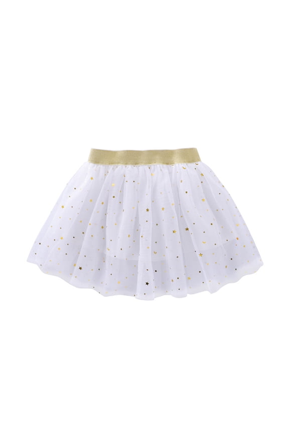 Girls' Tulle Skirt Toddler Tulle Skirt Star And Moon Sequined Skirt Sparkly Skirt Ballet Skirt Elastic Waist Cute And Soft Ballet Skirt.