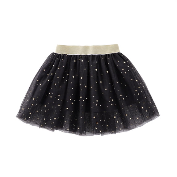EnJoCho Girls' Tulle Skirt Toddler Tulle Skirt Star And Moon Sequined Skirt Sparkly Skirt Ballet Skirt Elastic Waist Cute And Soft Ballet Skirt.