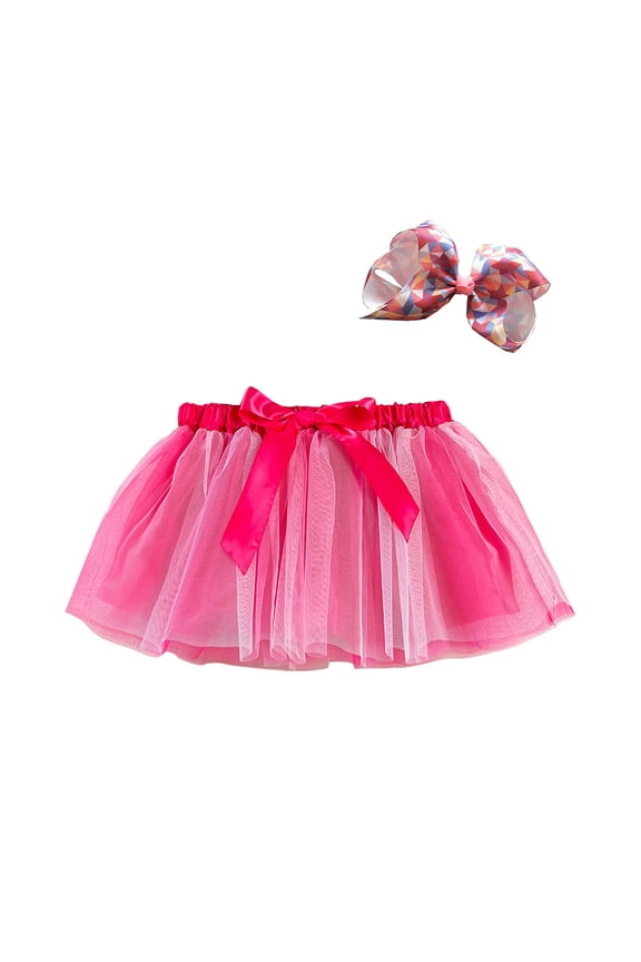 Girls Tutu Skirt Min𝗂 Ballet Dance Tulle Skirts Mesh Layered Birthday Par𝗍y Cheerleader Skirts with Headband Toddler Dance Outfits