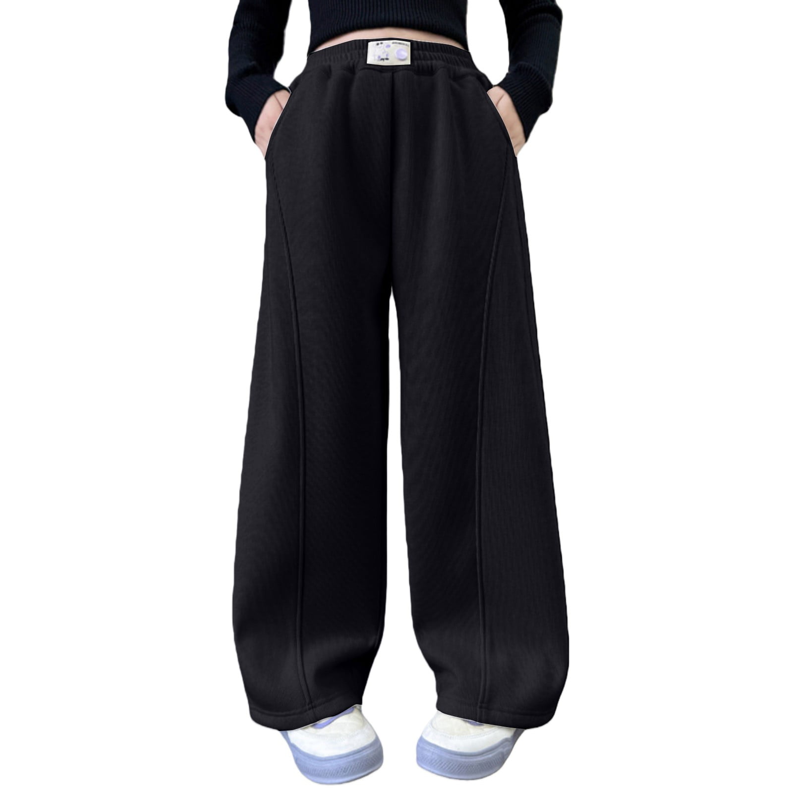 EnJoCho Girls Wide Leg Sweatpants Fleec𝖾 Lined Straight Leg Kids Autumn ...