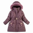 thumbnail image 1 of EnJoCho Girls Winter Coat Kids Heavyweight Fleec𝖾 Outerwear Jackets Hooded Long Puffer Coat Teens Windproof Parka Insulated Cold Weather Snow Apparel Jacket 3-16 Years, 1 of 3