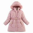 thumbnail image 1 of EnJoCho Girls Winter Coat Kids Heavyweight Fleec𝖾 Outerwear Jackets Hooded Long Puffer Coat Teens Windproof Parka Insulated Cold Weather Snow Apparel Jacket 3-16 Years, 1 of 4