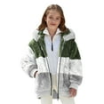 thumbnail image 1 of EnJoCho Girls Winter Fleec𝖾 Jacket Hooded Zip Up Sher𝗉a Plush Fuzzy Warm Coat Color Bloc𝗄 Flannel Wool Hoodie Plus Size Outerwear for Teen Girls Youth Cold Weather, 1 of 6