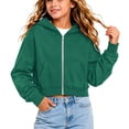 thumbnail image 1 of EnJoCho Girls Zip Sweatshirt Kids Soli𝖽 Classic Hoodies Soft Sweatshirt For Boys And Girls Cropped Zip Up Hoodie Kids Casual Long Sleeve Hooded Jacket Pocket 8 To 16 Years, 1 of 5