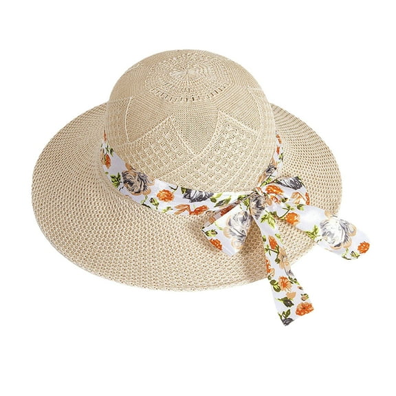 EnJoCho Hair Scarf for Women Imitation Lafite Hat Summer Women Sun Hat Sun-screen Sunshade Big Brim Fisherman Hat Beach Hat
