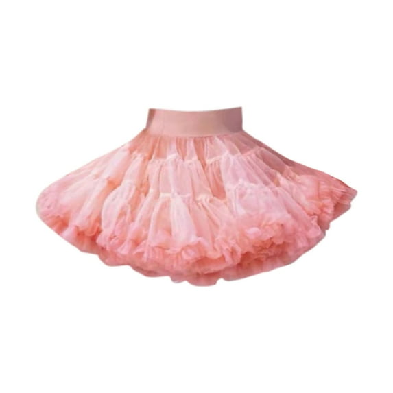 EnJoCho Half-Length Skirt Tutu With Party Floral Design Layered Tulle Dress For Girls Girls' Solid Mesh Half Skirt For Daily Party Performance Cute Princess Cake Puffy Skirt