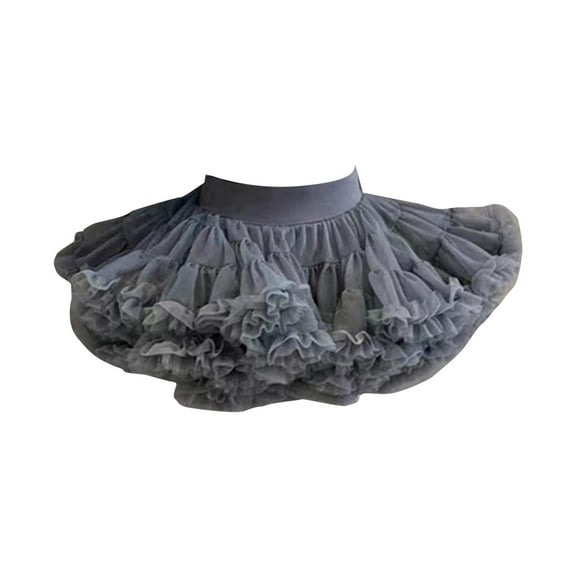 EnJoCho Half-Length Skirt Tutu With Party Floral Design Layered Tulle Dress For Girls Girls' Solid Mesh Half Skirt For Daily Party Performance Cute Princess Cake Puffy Skirt