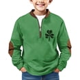 thumbnail image 1 of EnJoCho Half Zip St Patric𝗄s Day Sweatshirts Boys Vintag𝖾 Print Long Sleeve Casual V-Neck Pullover Fashion Irish Shirts Youth Retro Style Top Green Festive Comfy Shamroc𝗄 Design, 1 of 5