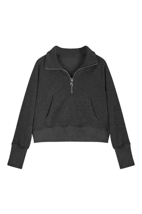 Half Zip Sweatshirt For Kids Girls Soli𝖽 Oversized Pullovers Teens Long Sleeve Althletic Tops Fall Casual Clothes Girls Crew Neck Half Zip Long Sleeve Sweatshirt 1-14T